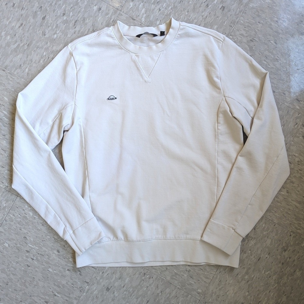 Radmor Mens Perkins Crewneck Sweatshirt Off White Cream Golf Logo Size M